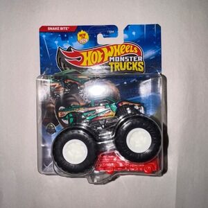 Hot Wheels Monster Trucks Snake Bite Green‎ Die-Cast 1:64 Scale FYJ44 New 2024